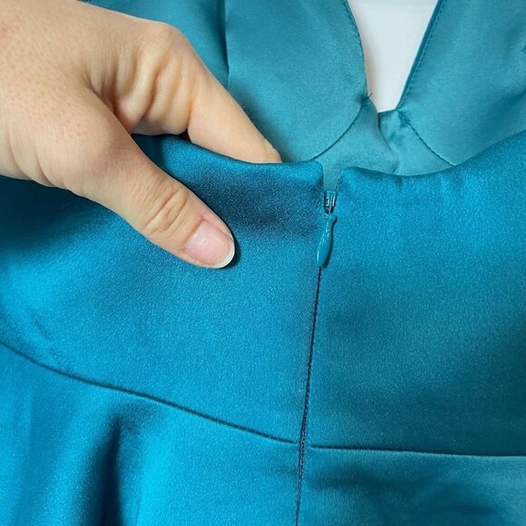 Keepsake Womens Stolen Hearts Strapless Bustier Peplum Top Blue M Satin Back Zip - Picture 3 of 9